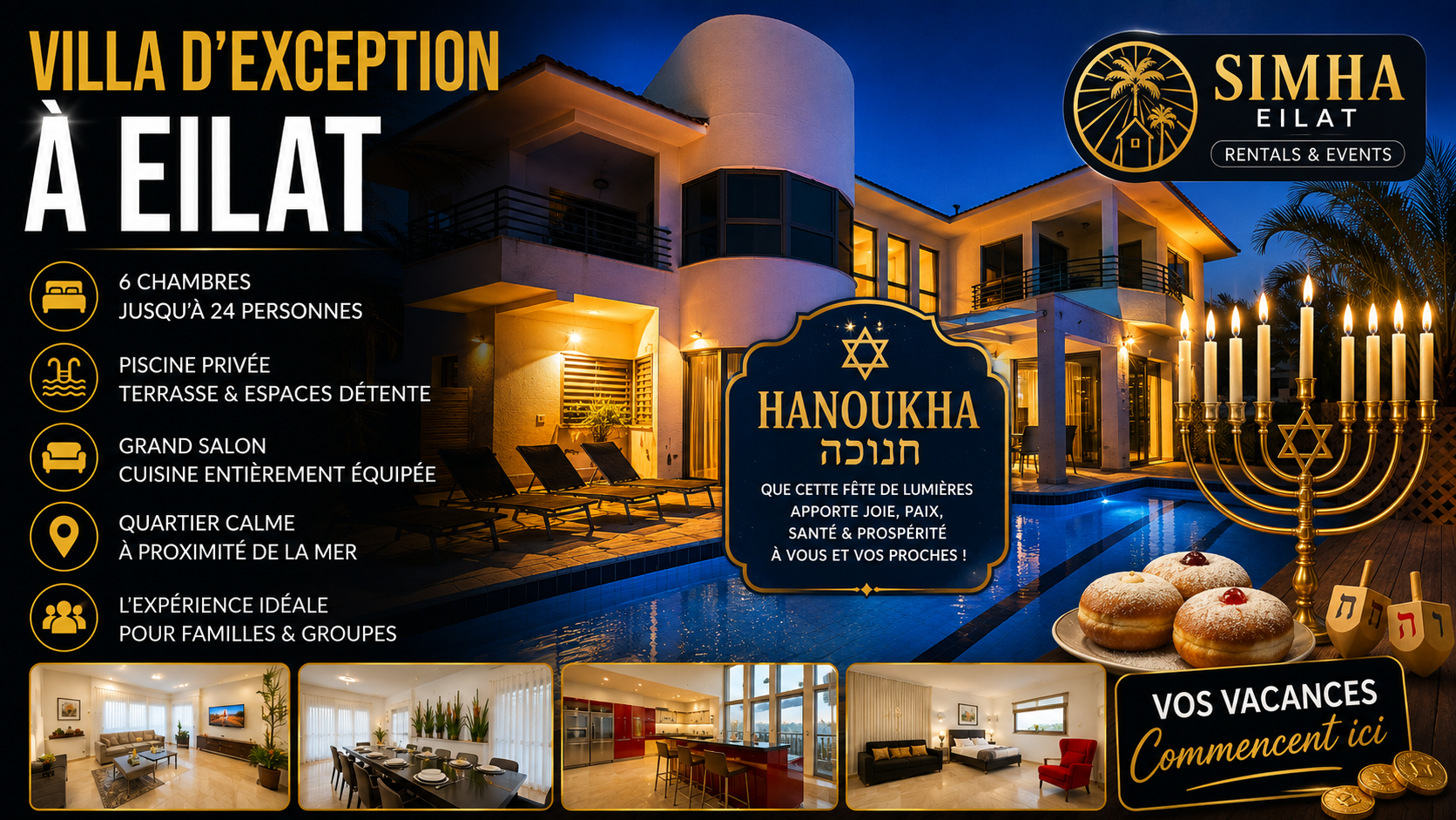 louer une villa à eilat pour hanouka 052 736 1229